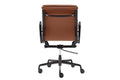 Matt Blatt Eames Premium Replica Low Back Soft Pad Office Chair Genuine Leather (Tan/Black)