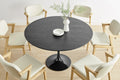 Matt Blatt Eero Saarinen Round Tulip Dining Table in Black Ash Veneer Replica (Black, 120cm)