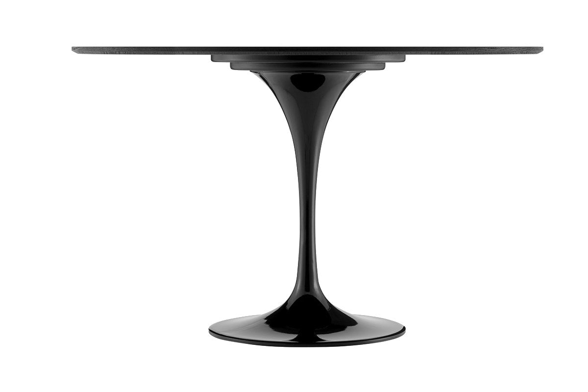 Matt Blatt Eero Saarinen Round Tulip Dining Table in Black Ash Veneer Replica (Black, 120cm)
