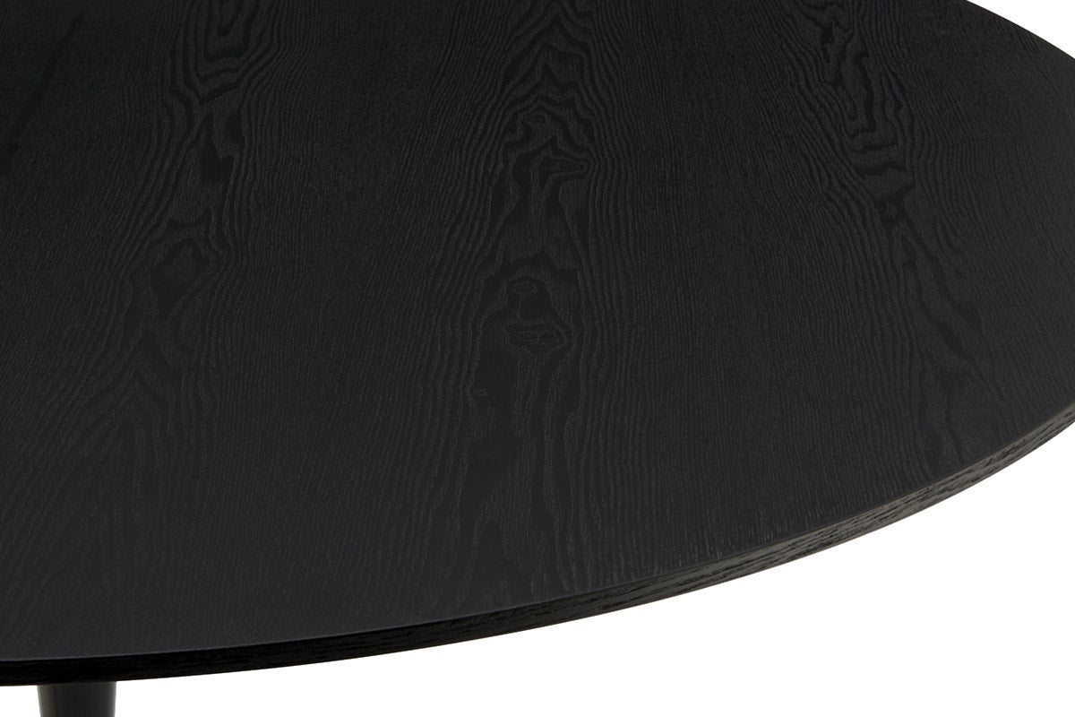 Matt Blatt Eero Saarinen Round Tulip Dining Table in Black Ash Veneer Replica (Black, 120cm)