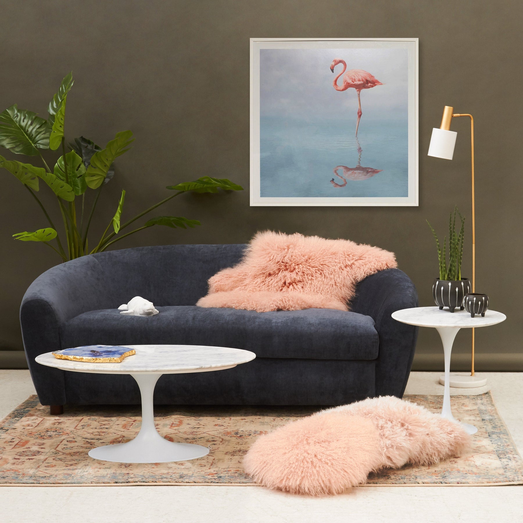 Matt Blatt Eero Saarinen Tulip Coffee Table in Marble Replica