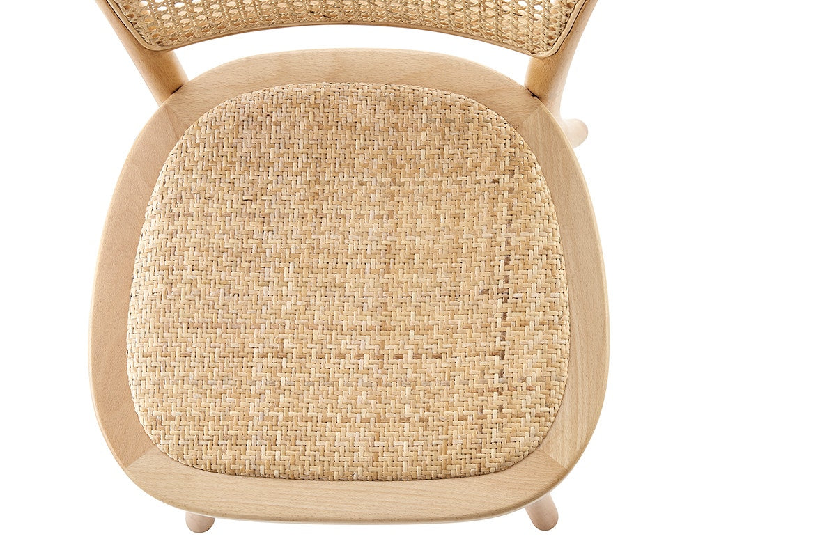 Set of 2 Matt Blatt Felix Bentwood Dining Chairs (Natural Beech/Rattan)