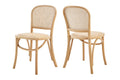 Set of 2 Matt Blatt Felix Bentwood Dining Chairs (Natural Beech/Rattan)