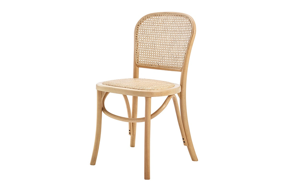 Set of 2 Matt Blatt Felix Bentwood Dining Chairs (Natural Beech/Rattan)