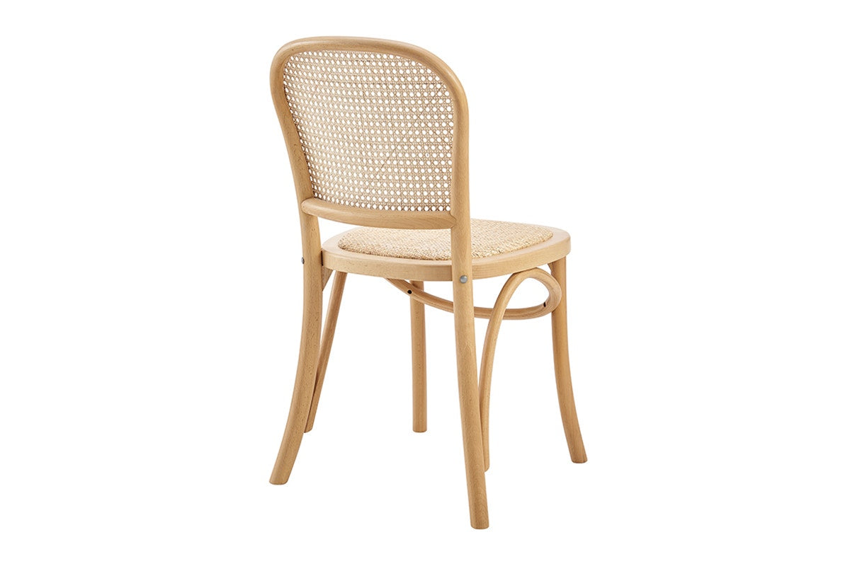 Set of 2 Matt Blatt Felix Bentwood Dining Chairs (Natural Beech/Rattan)