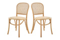 Set of 2 Matt Blatt Felix Bentwood Dining Chairs (Natural Beech/Rattan)