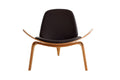 Matt Blatt Hans Wegner Shell Leather Chair Replica