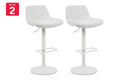 Set of 2 Matt Blatt Joey Height Adjustable Bar Stools (White/Beach Sand)