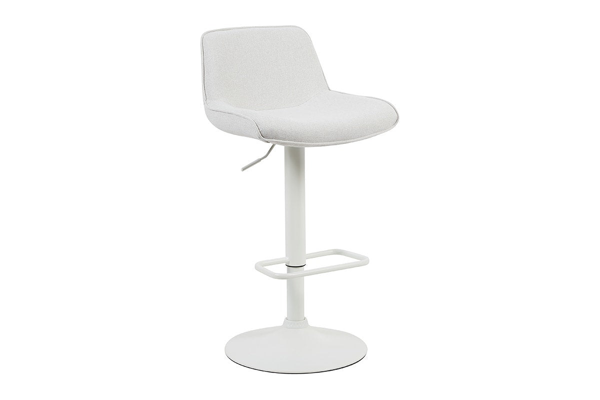 Set of 2 Matt Blatt Joey Height Adjustable Bar Stools (White/Beach Sand)