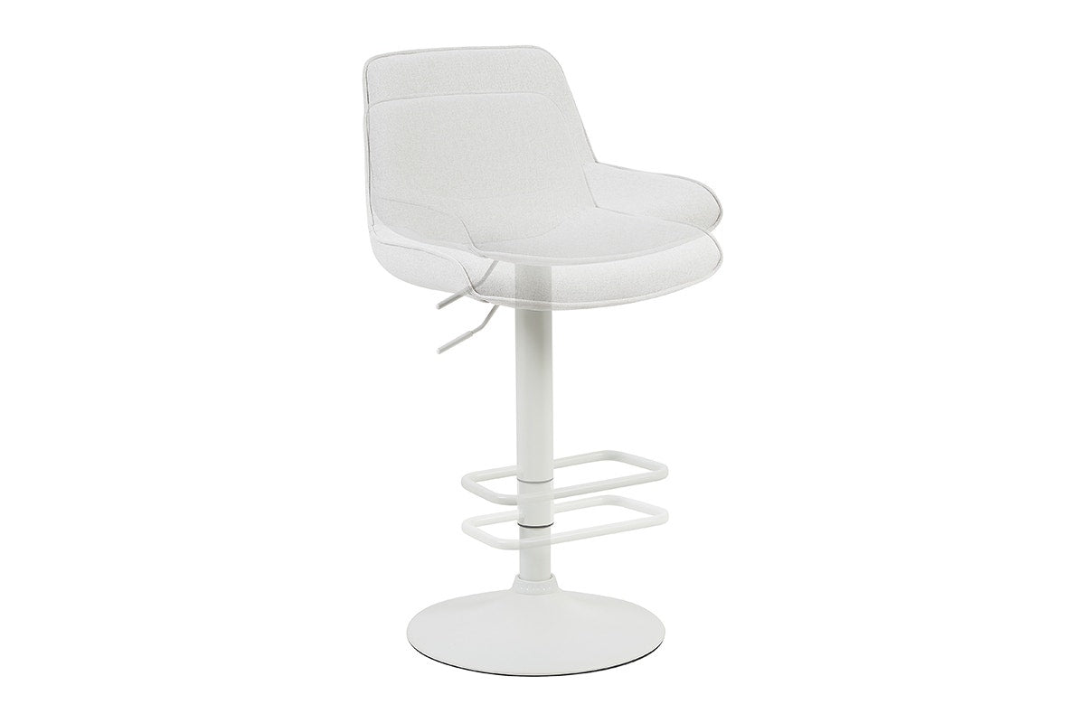 Set of 2 Matt Blatt Joey Height Adjustable Bar Stools (White/Beach Sand)