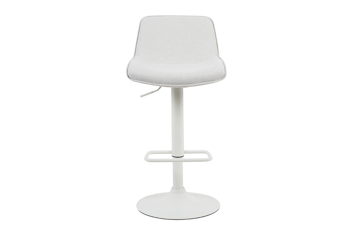 Set of 2 Matt Blatt Joey Height Adjustable Bar Stools (White/Beach Sand)
