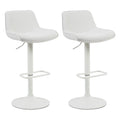 Set of 2 Matt Blatt Joey Height Adjustable Bar Stools (White/Beach Sand)