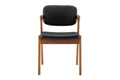Set of 2 Matt Blatt Kai Replica Danish Dining Chairs (Black PU/Walnut)