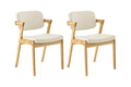 Set of 2 Matt Blatt Kai Replica Danish Dining Chairs (Cream PU/Ash)