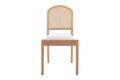 Set of 2 Matt Blatt Louie Rattan and Beech Wood Dining Chairs (White/Natural)