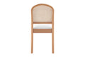 Set of 2 Matt Blatt Louie Rattan and Beech Wood Dining Chairs (White/Natural)