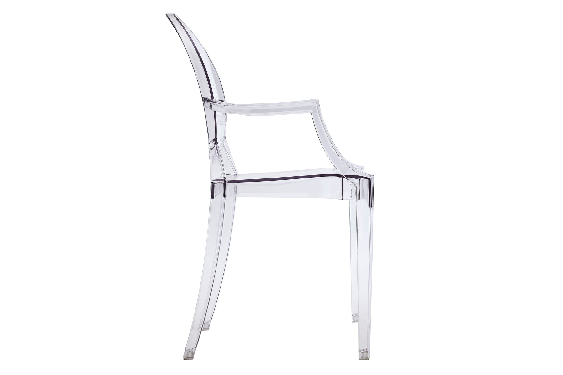 Matt Blatt Set of 2 Philippe Starck Louis Ghost Arm Chairs Replica (Clear)