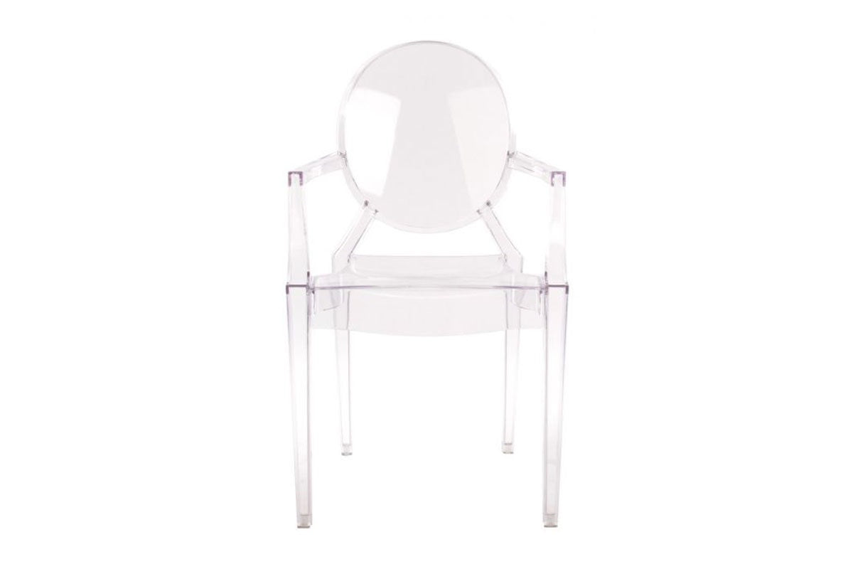 Matt Blatt Set of 2 Philippe Starck Louis Ghost Arm Chairs Replica (Clear)