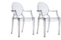 Set of 2 Matt Blatt Philippe Starck Louis Ghost Dining Chairs Replica (Smoke)