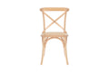 Matt Blatt Set of 2 Melrose Cross Back Chairs (Natural Beech/Rattan Seat)