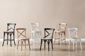 Matt Blatt Set of 2 Melrose Cross Back Chairs (Natural Beech/Rattan Seat)