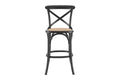 Matt Blatt Melrose Cross Back Counter Stool (Black Birch/Rattan Seat)
