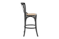 Matt Blatt Melrose Cross Back Counter Stool (Black Birch/Rattan Seat)