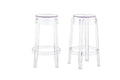 Set of 2 Matt Blatt Philippe Starck Ghost Barstools Replica (Clear, 66cm)