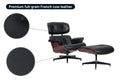 Matt Blatt Eames Premium Replica Leather Lounge Chair and Ottoman (Black Leather/Rosewood)