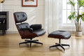 Matt Blatt Eames Premium Replica Leather Lounge Chair and Ottoman (Black Leather/Rosewood)