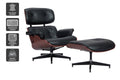 Matt Blatt Eames Premium Replica Leather Lounge Chair and Ottoman (Black Leather/Rosewood)