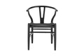 Set of 2 Matt Blatt Hans Wegner Wishbone Dining Chairs Replica (Beech Wood Black/Black)