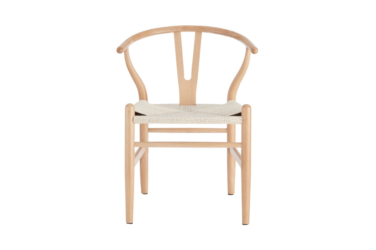 Set of 2 Matt Blatt Hans Wegner Wishbone Dining Chairs Replica (Oak Wood/Natural)