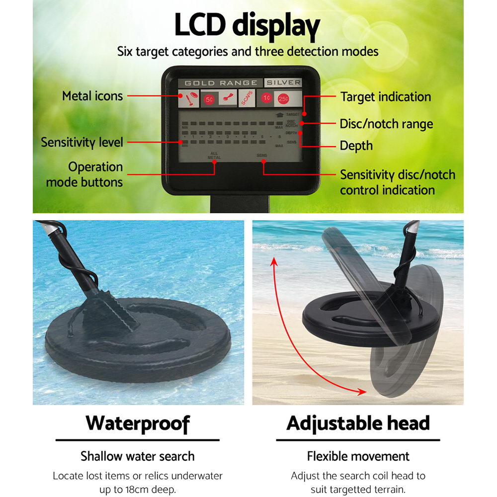 Metal Detector 180MM Deep Sensitive Waterproof Treasure Hunter Gold Digger - SuperSaverAU - view 4