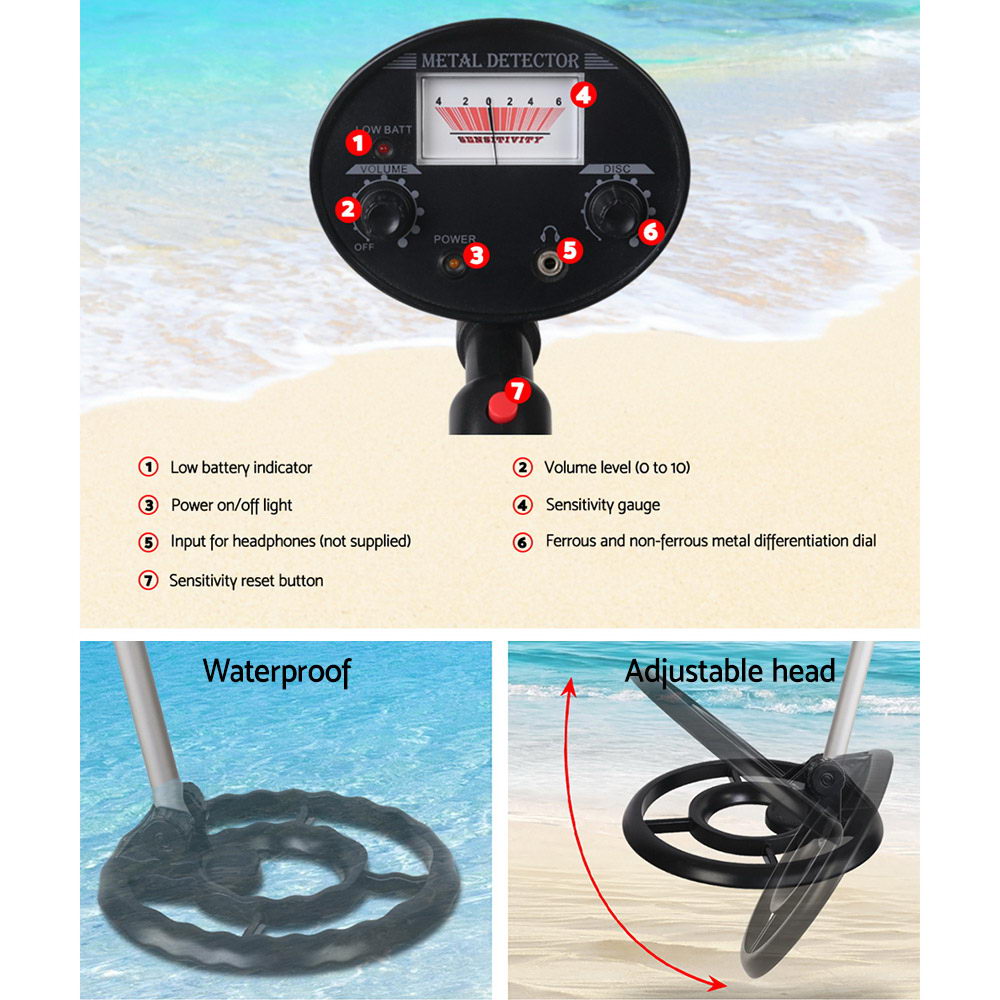 Metal Detector 180MM Deep Sensitive Waterproof Treasure Hunter Gold Digger Black - SuperSaverAU - view 4