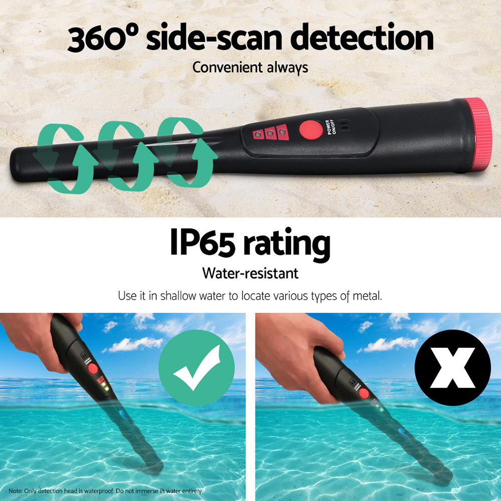 Premium Black Waterproof Pinpointer Metal Detector 40mm