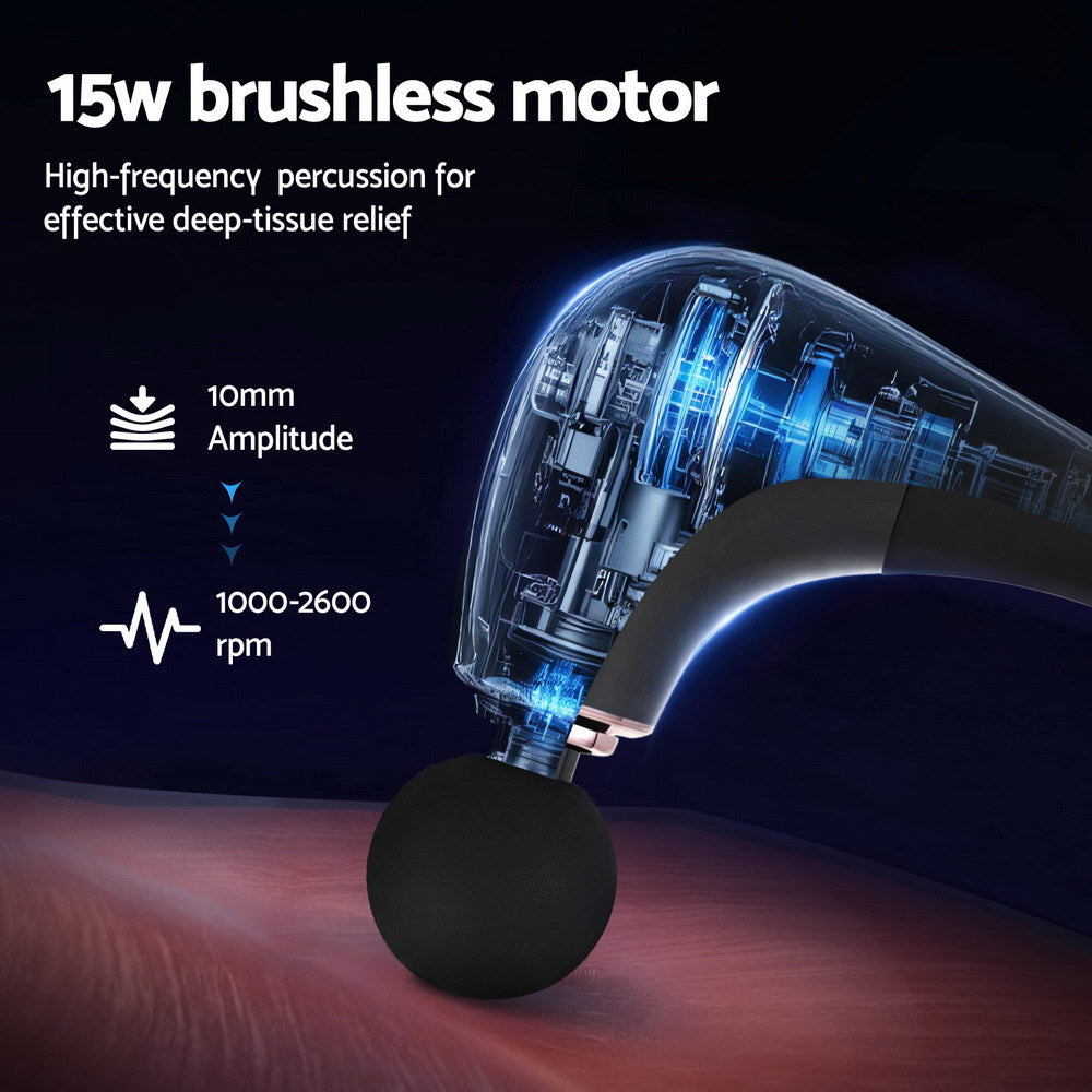 Everfit U-shaped Massage Gun with Extended Handle - 4 Heads