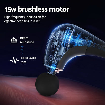 Everfit U-shaped Massage Gun with Extended Handle - 4 Heads