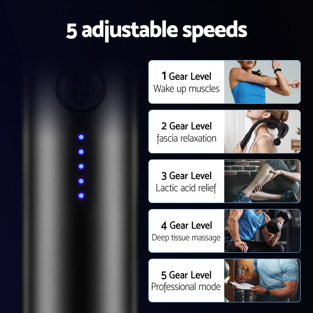 Everfit U-shaped Massage Gun with Extended Handle - 4 Heads - SuperSaverAU - view 6