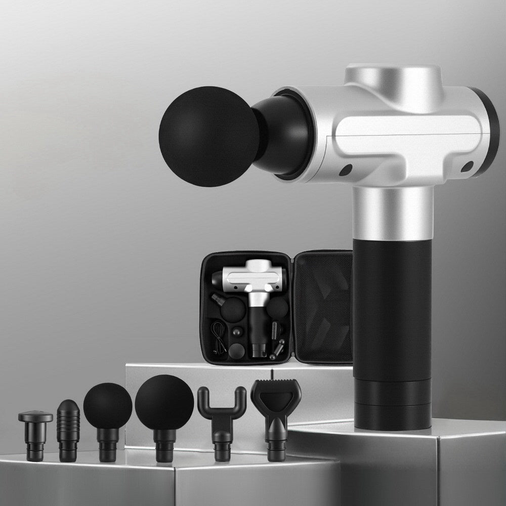 Everfit Massage Gun - 30 Speed Muscle Massager with 6 Attachments Silver