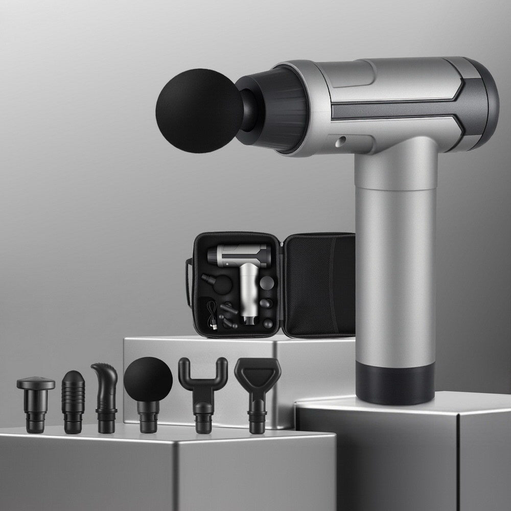 Everfit Black 30-Speed Massage Gun with 6 Heads LCD Display and Carry Case