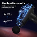 Everfit Black 30-Speed Massage Gun with 8 Heads Brushless Motor LCD Display and Case