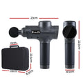 Everfit Massage Gun 30 Speed 6 Heads Vibration Muscle Massager Chargeable Black - SuperSaverAU - view 2
