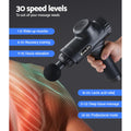 Everfit Massage Gun 30 Speed 6 Heads Vibration Muscle Massager Chargeable Black - SuperSaverAU - view 6