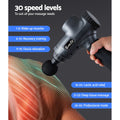 Everfit Massage Gun 30 Speed 6 Heads Vibration Muscle Massager Chargeable Grey - SuperSaverAU - view 6