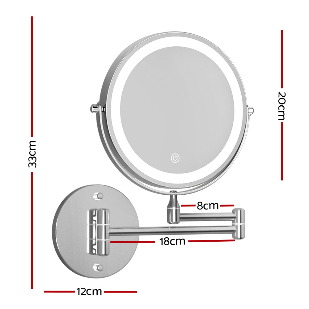 Embellir Extendable Makeup Mirror 10X Magnifying Double-Sided Bathroom Silver - SuperSaverAU - view 2