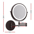 Embellir Extendable Makeup Mirror 10X Magnifying Double-Sided Bathroom Brown - SuperSaverAU - view 2