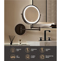 Embellir Extendable Makeup Mirror 10X Magnifying Double-Sided Bathroom Brown - SuperSaverAU - view 4
