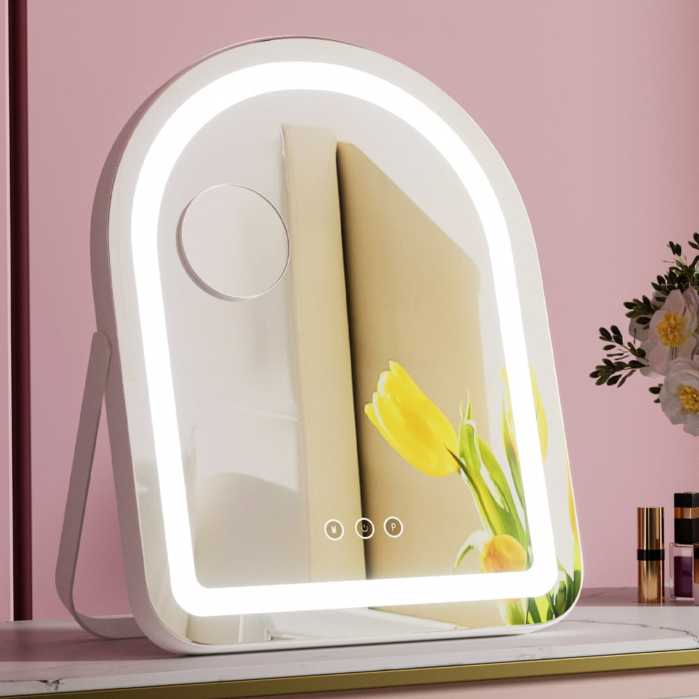 Embellir White Arch LED Vanity Makeup Mirror 35x45cm with 5X Magnifier
