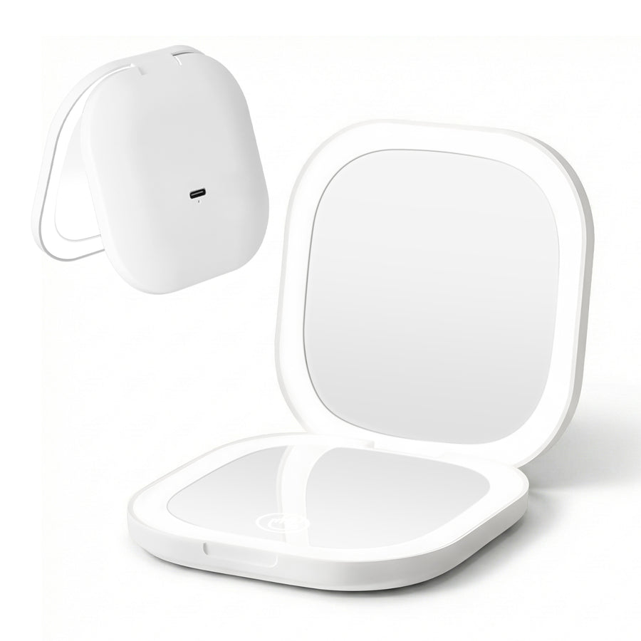 Embellir White LED Compact Travel Makeup Mirror 1X 10X Magnification